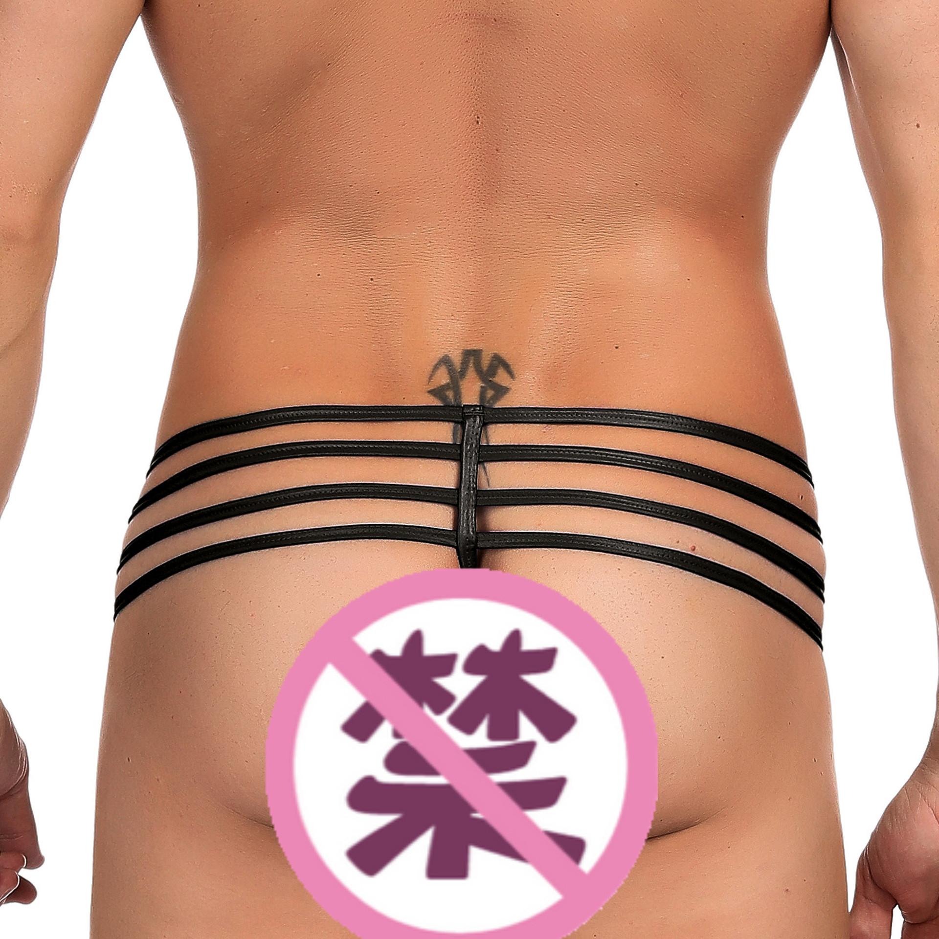 Comercio exterior más el tamaño de los hombres de ropa interior sexy de cuero de imitación boxeador ropa interior de cintura baja sexy cremallera libre entrega de una sola pieza 068