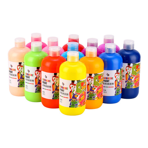 Children's gouache paint set 500ml large bottle finger painting studio training institution 24 colors wholesale washable paint