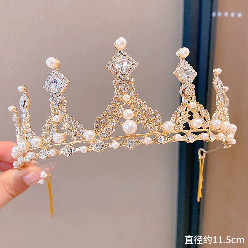 Детская тиara-ободок для princess, корона для волос, подарок на день рождения, декоративная стиль с кристаллами-сикра
