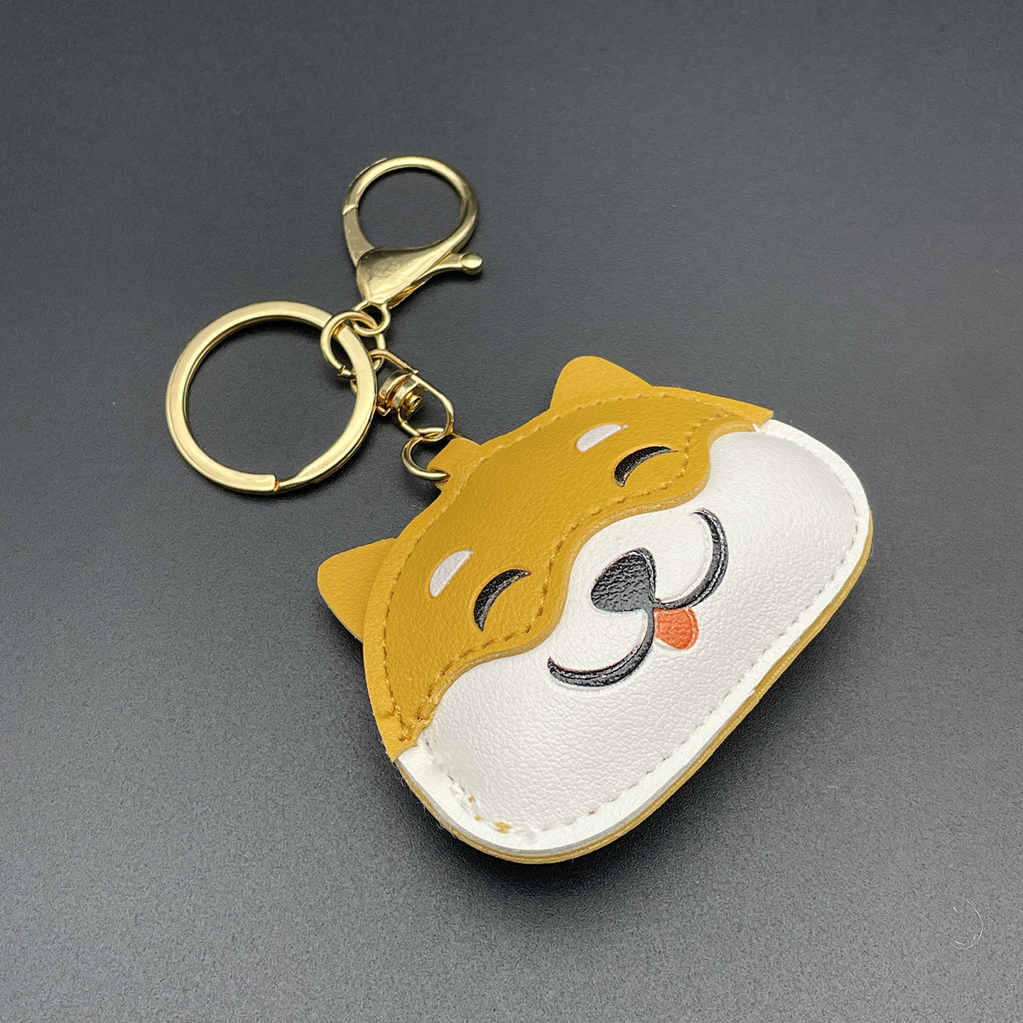 Nuevo cuero PU lleno de algodón animal pequeño bolso de llaver para colgar perros panda leones DIY colgar pequeños regalos image 12