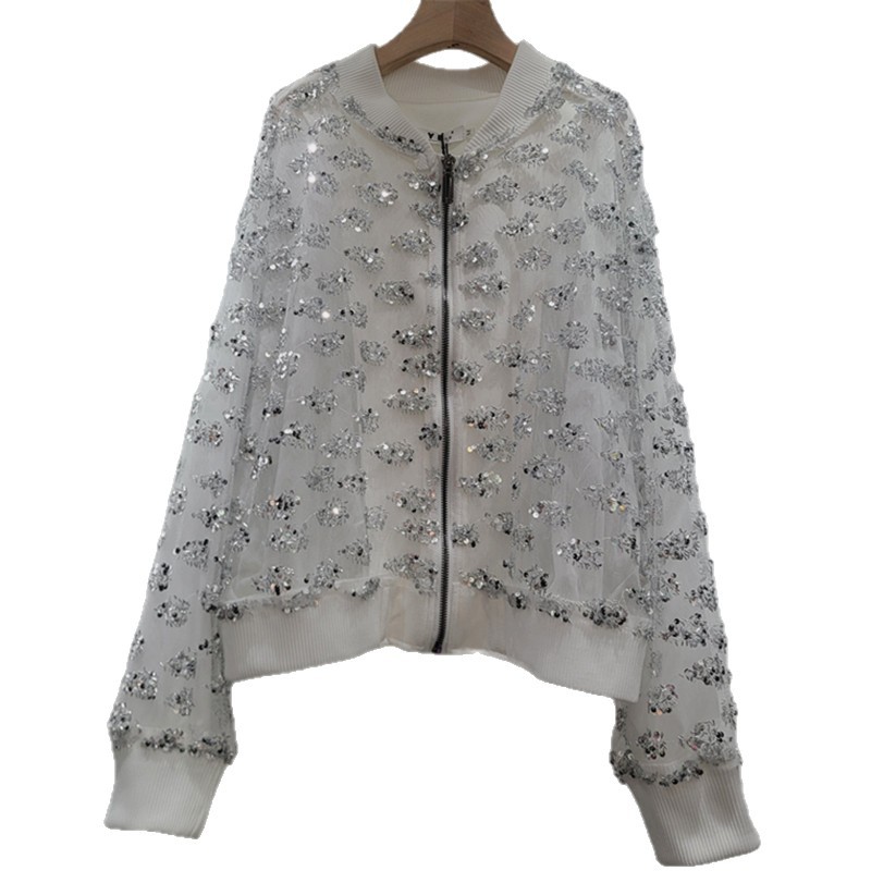 Chaqueta de mujer 202026 verano nuevo estilo coreano suelto abrigo de luces de manga larga de mujer