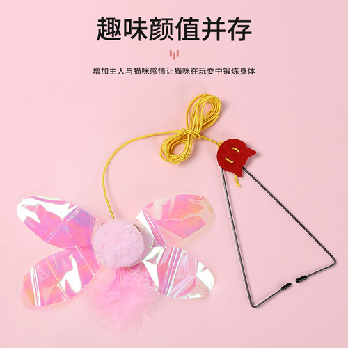 Cat toys to relieve boredom, swing, door hanging, telescopic feather cat wand, bell, pet toys wholesale