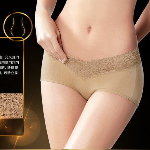 Beauty Salon Modal Pure Cotton Women's Physiological Underwear Sexy Cross Lace Trim Butt-Lifting Young Women's Lingerie