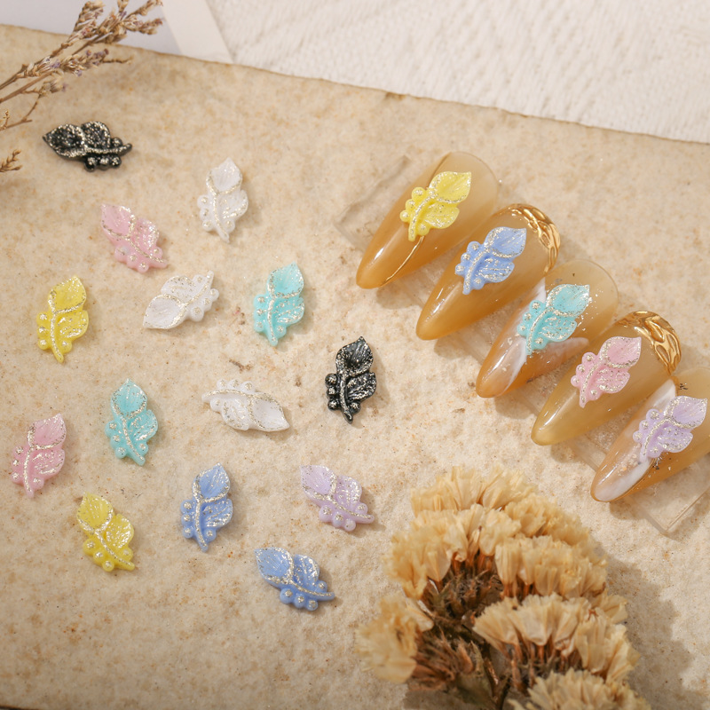 Nail Art Rose Valentine's Day Small Cute Leaf Petals Color Phnom Penh Mini Resin Antique Nail Jewelry