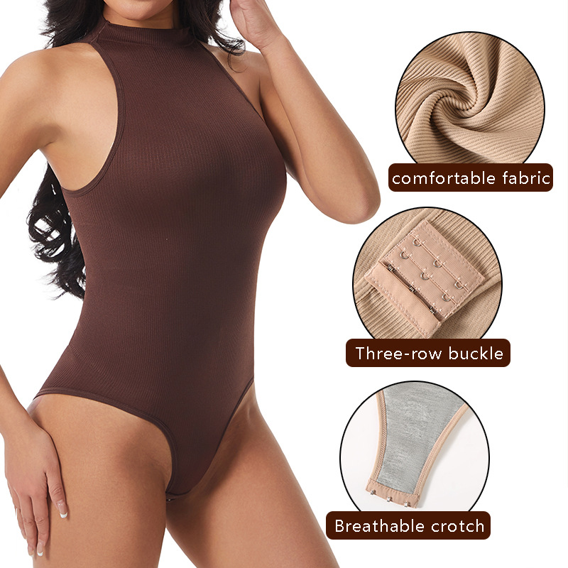 Cross-Border European and American Corset and Tummy Control Jumpsuit, Large Size Shapewear, Round Neck Sleeveless Bodysuit, Tummy Control and Butt Lifting Underwear