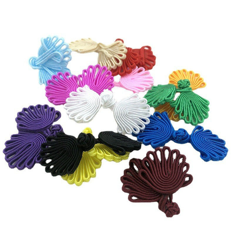 Hecho a mano de nueve cuentas hebilla de la placa de nueve cuentas sin cuentas cheongsam hebilla superior hecha a mano estilo étnico pegatinas de boda Tang traje botones decorativos
