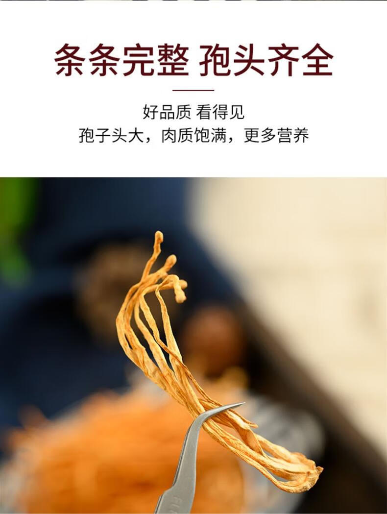 Dried Cordyceps Flower 500g Chong Cao Hua Spore Head Caterpillar Fungus Soup Ingredient specifications