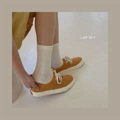 Korean version plain striped socks summer thin fashion couple student casual sports breathable mid-calf socks