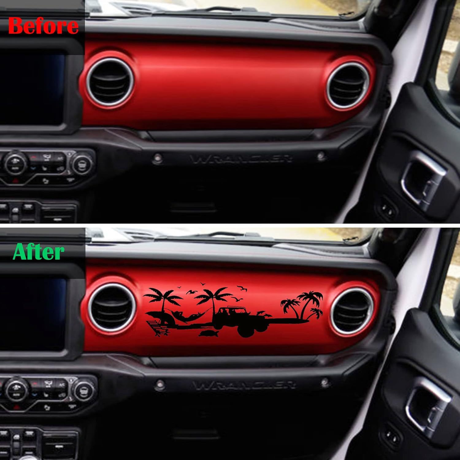 Dashboard auto sticker/handschoenenvak vinyl sticker voor Wrangler JL JLU Gladiator_voghion.com
