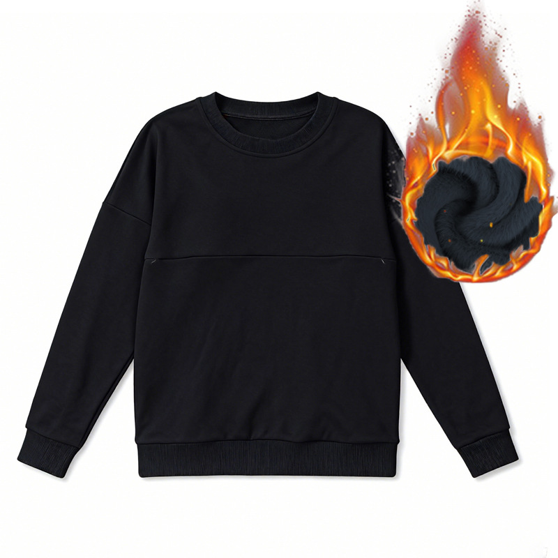 Moletom de lã polar grosso para gestantes, pré e pós-parto, modelo plus size, modelo ALYCExiyuebao, ideal para viagens internacionais entre Europa e Estados Unidos._voghion.com