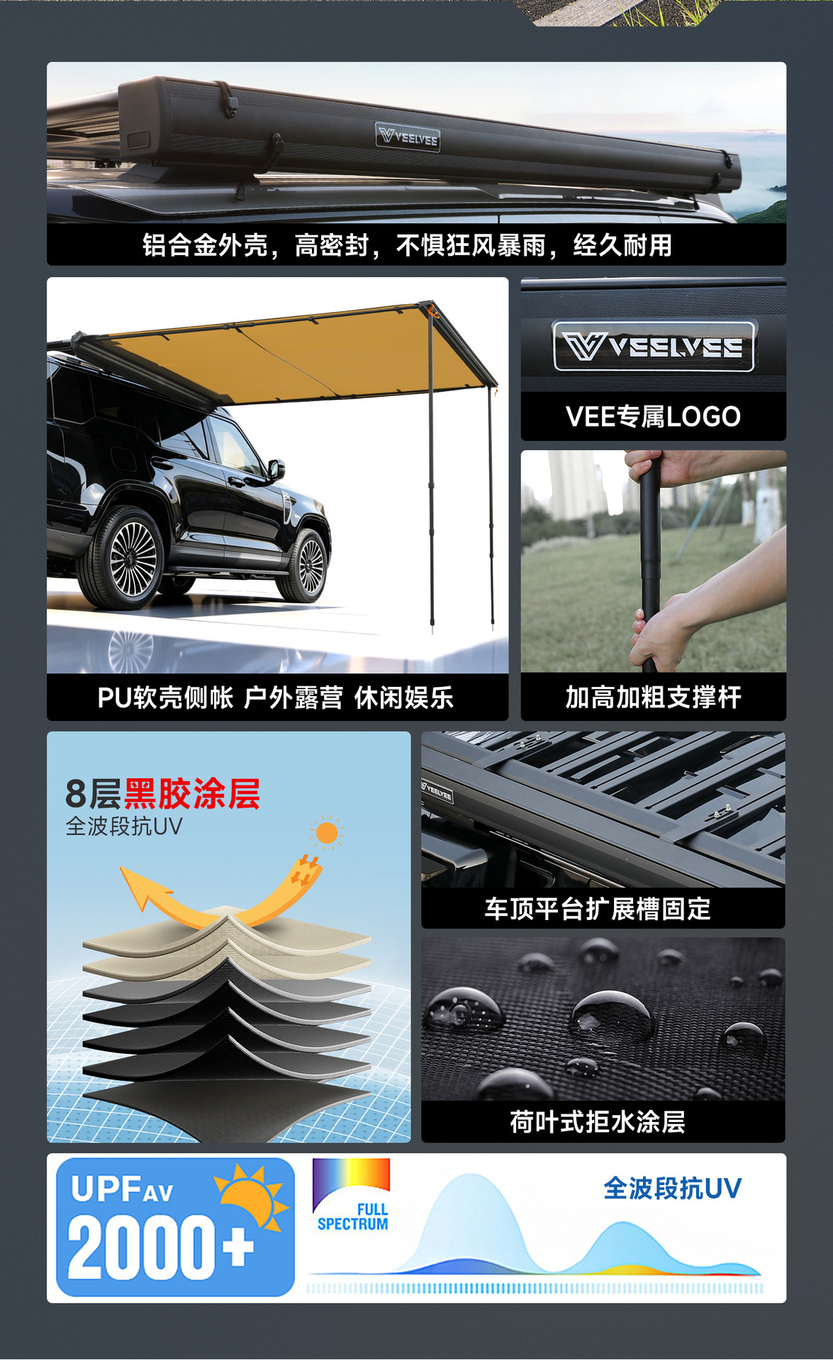 26 types of Great Wall H10 roof rack frames, off-road modification accessories, including spotlights, folding ladders, and side tents