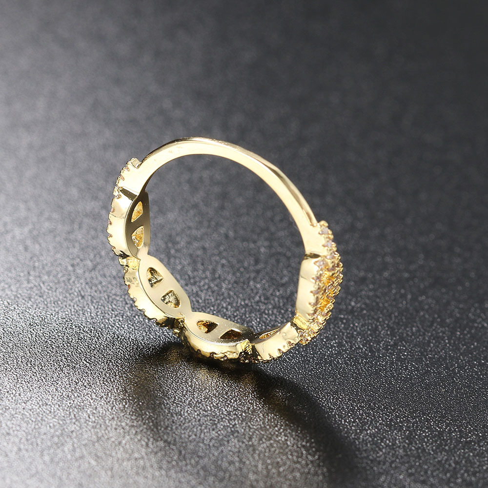 Shiny Geometric Copper Zircon Rings