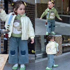 女童秋冬新款棉衣外套2025女宝宝可爱夹棉加绒棒球棉服加厚夹克衫