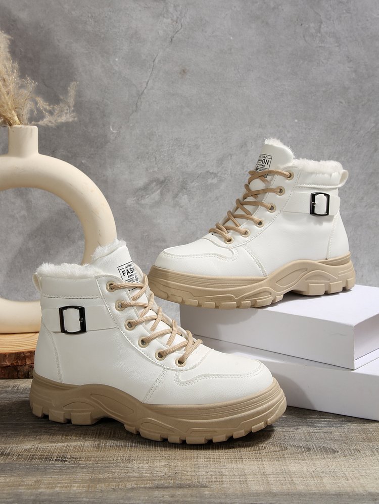 Scarponi da montagna grandi da donna nuovi autunnali e invernali più stivali da neve in velluto e spessi scarpe di cotone da donna_voghion.com