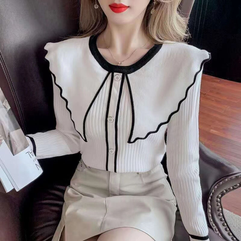 Doll collar coat jacket Sweater Internal lap Easy Exorcism sweater Women's wear spring and autumn new pattern Base coat Independent