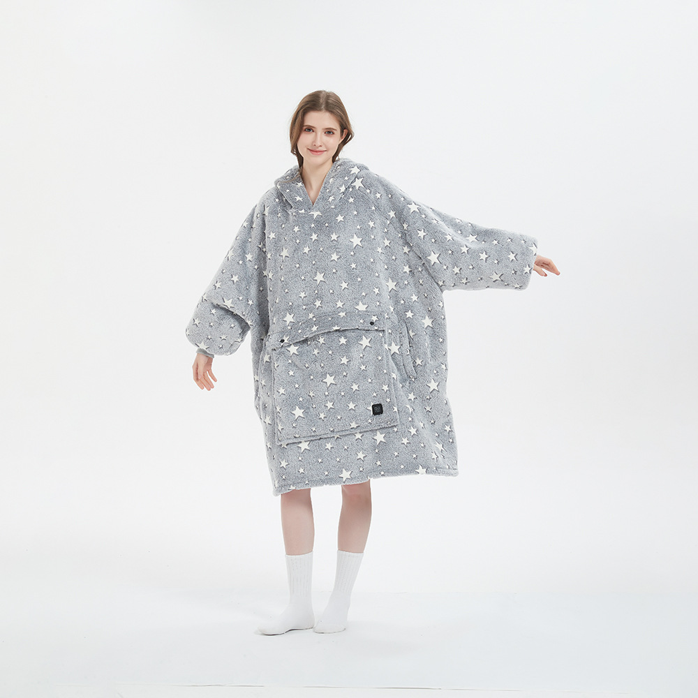 Manta perezosa con capucha con calefacción de tres zonas USB de Amazon