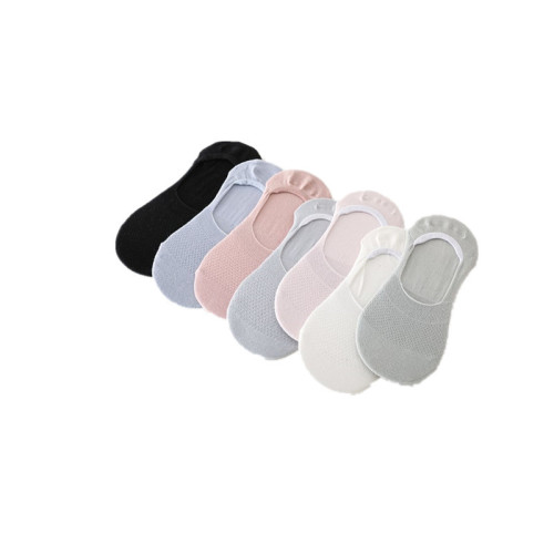 Socks for women, shallow mouth, invisible silicone, non-slip, non-falling socks, cotton thin breathable boat socks, ins trendy invisible socks for women