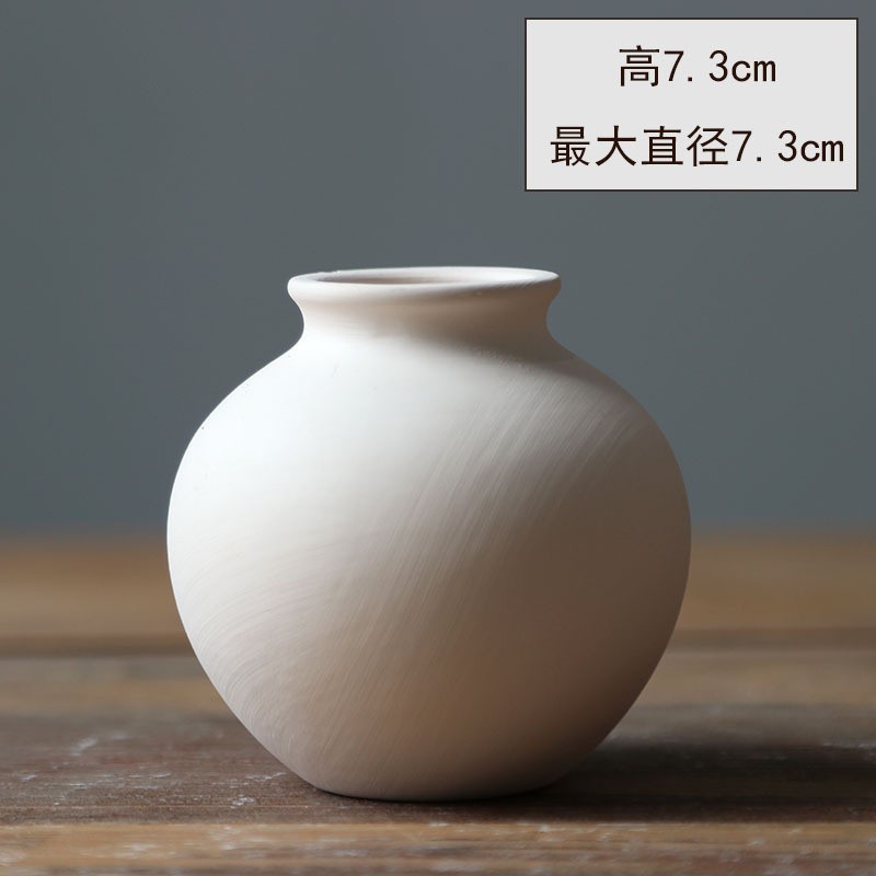 Vasos de cerámica simple, flores secas al aire nórdicas, flores secas al aire, pinturas de color bajo esmalte cerámico, productos semiacabados de bricolaje.