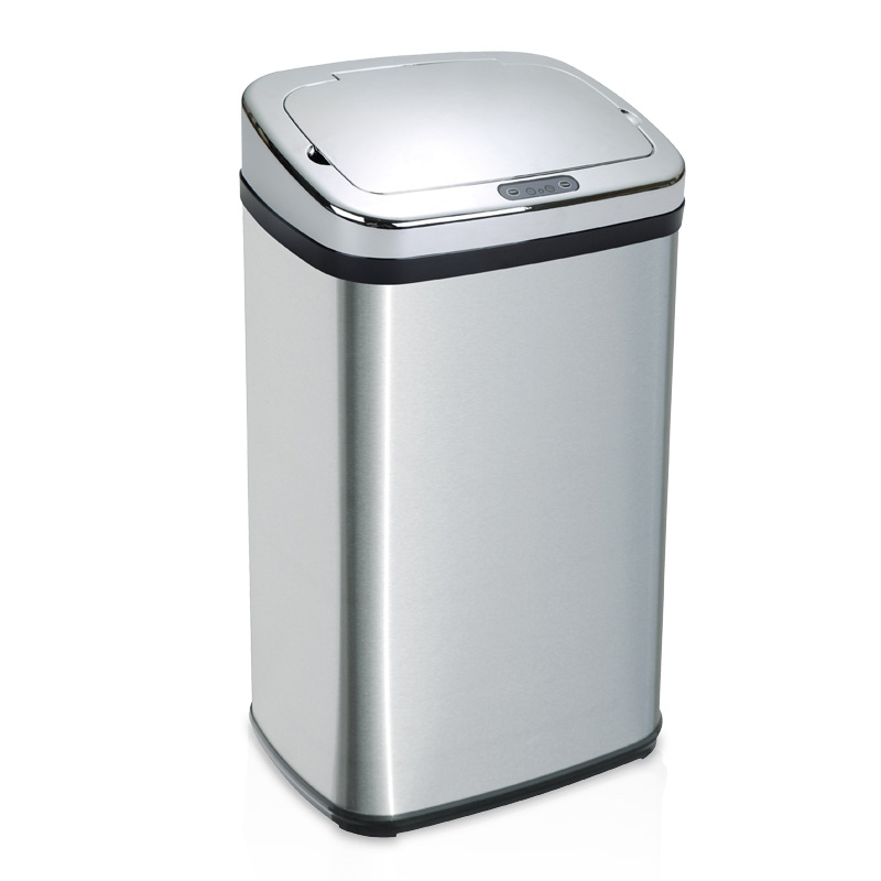 Basurero de metal de inducción inteligente 15L / 20L / 30L / 40L / 50L gran capacidad sin doblarse sala de estar de cocina
