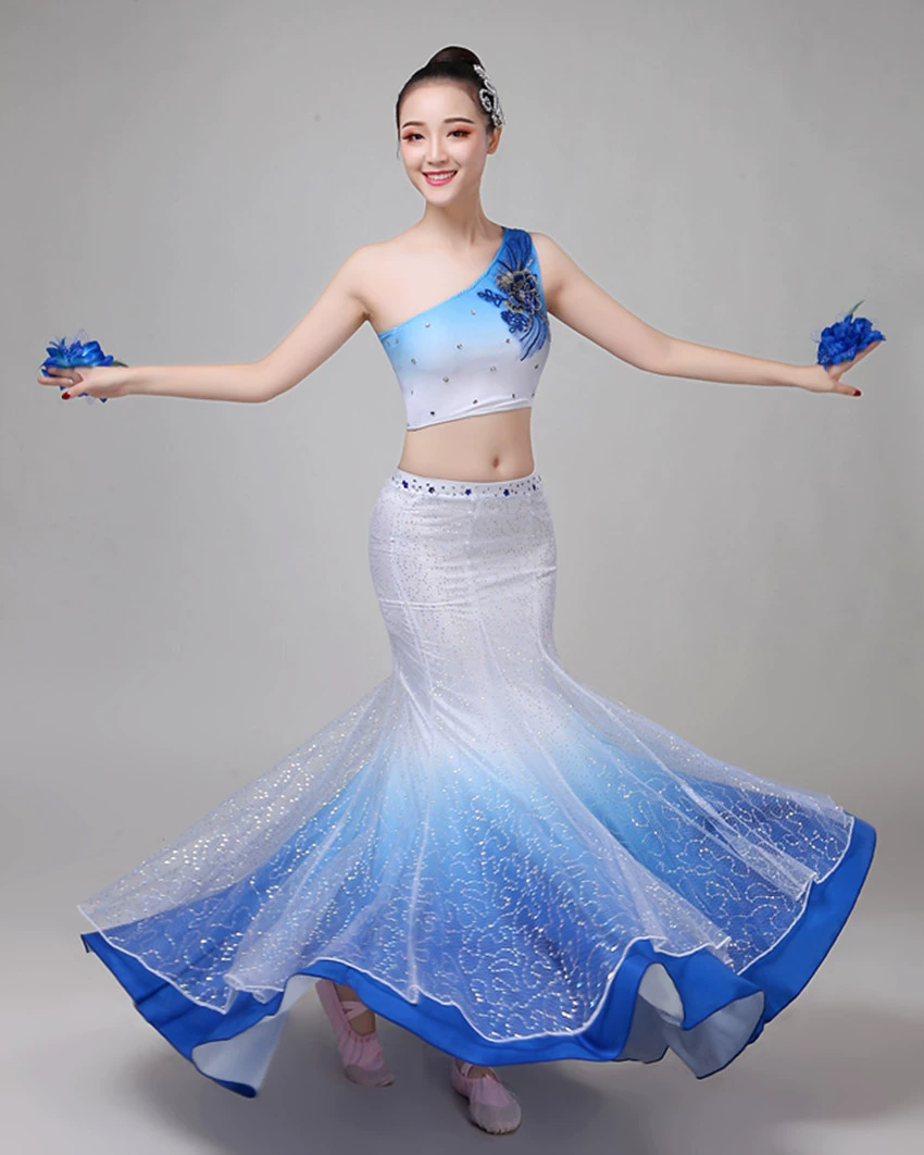 Костюмы для танцев Даи для взрослых и детей, юбки-рыбки, костюмы для танцев Даи, костюмы для художественных экзаменов, костюмы для этнических танцев.