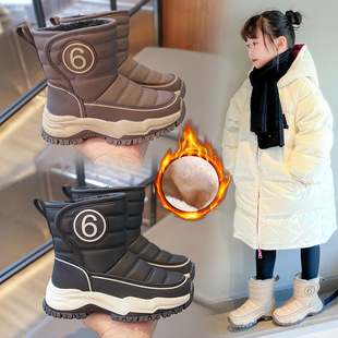 Northeast winter fleece-lined thickened children's warm snow boots manufacturers d do non-slip soles snow nails three provinces in the east
