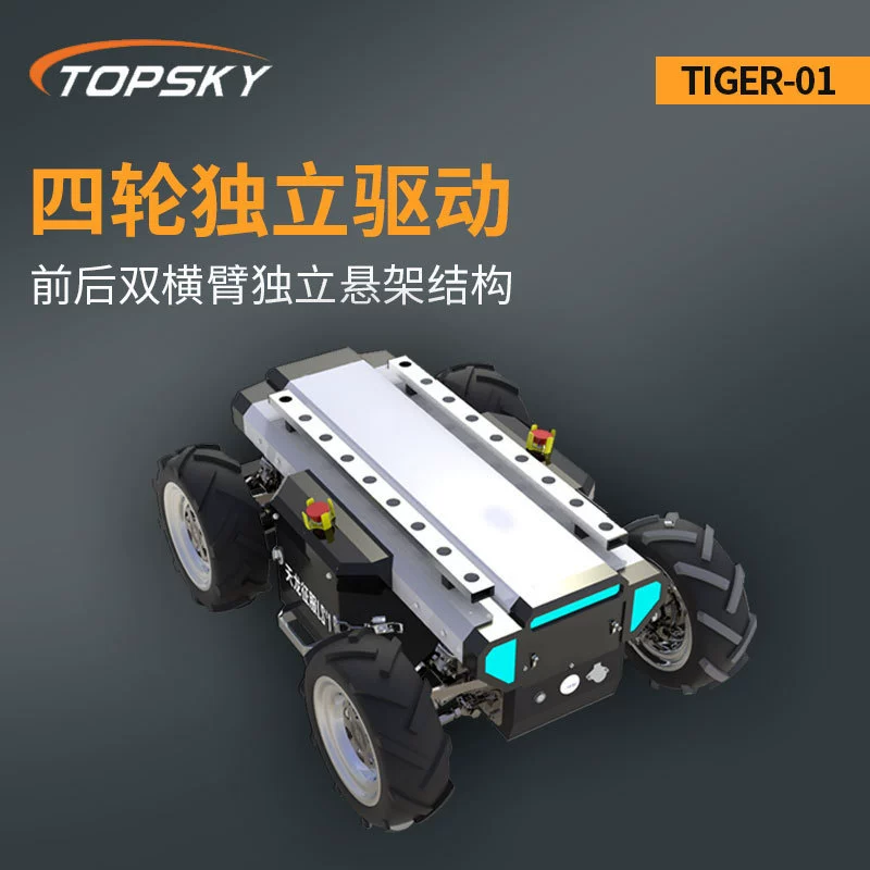Роботизированное шасси с дифференциальными колесами, беспроводное дистанционное управление, независимый привод, пыле- и водонепроницаемый TIGER-01 T4