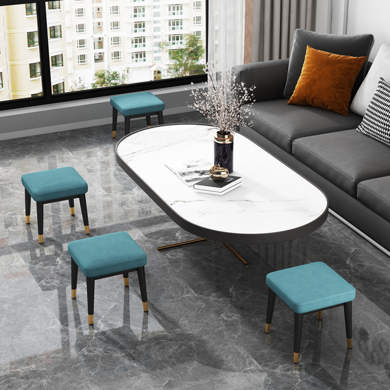 Home-use stackable small stool, luxe-style bench, creative square stool, round stool, shoe-changing stool, sofa stool, and tea table stool—compact, low-height stools.