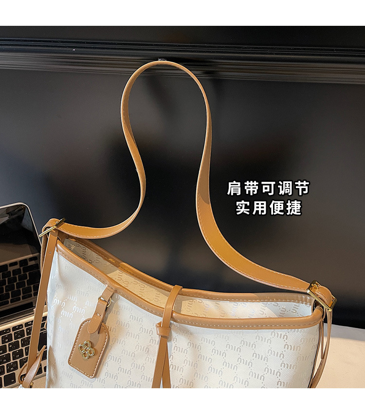 Large-capacity French Tote bag for women 2025 new style, elegant European and American fashionable women's bag, casual shopping and commuting bag Item Picture