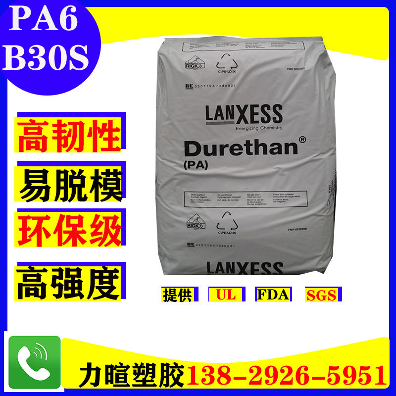 德国朗盛PA6 LANXESS B30S 杜力顿 PA6 圆粒切粒白色尼龙塑料颗粒