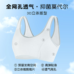 Girls' Underwear Developmental Small Vest Modal No Steel Rings Breathable Bra for High School Students Adolescent Girls Summer