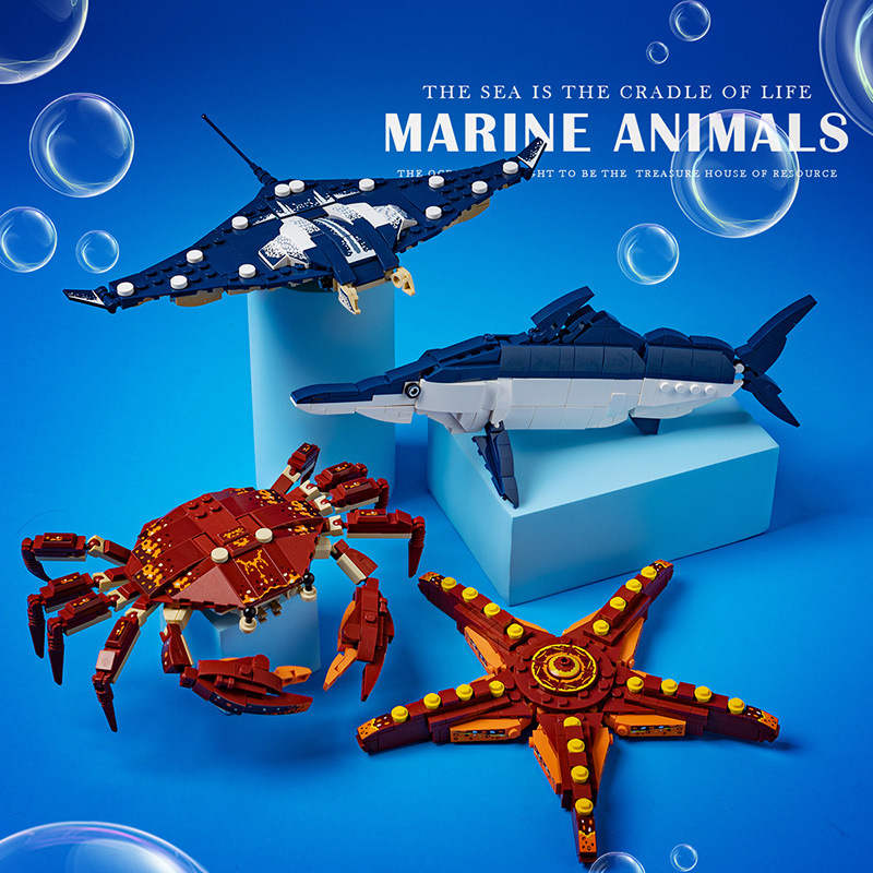 Cross-Border Hot-Selling Panlos 663013-24 Wholesale Mecha Marine Animal Shark Turtle Assembly Building Block Toys Cross-Border Hot-Selling Panlos 663013-24 Wholesale Mecha Marine Animal Shark Turtle Assembly Building Block Toys