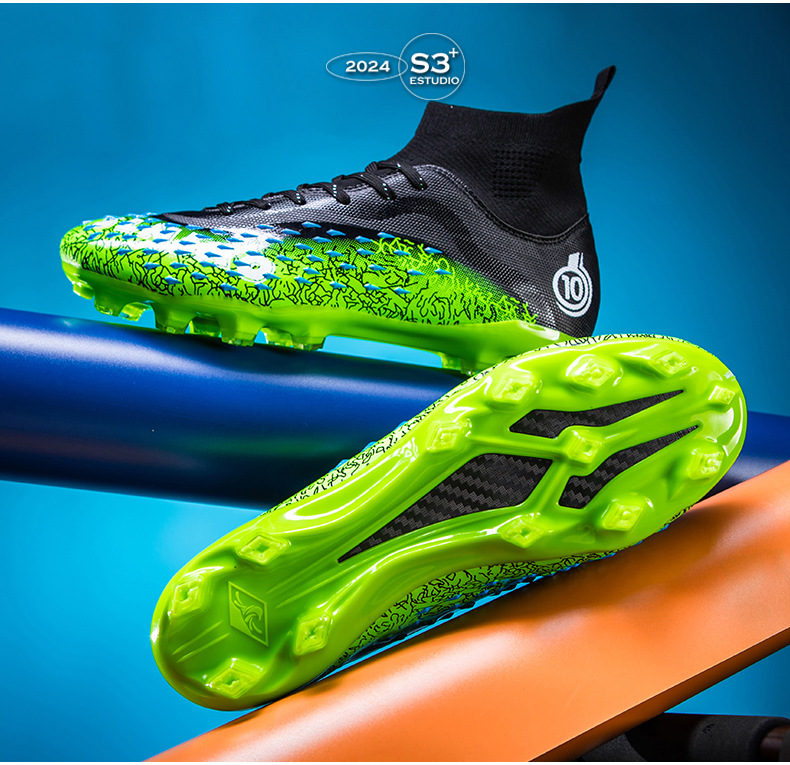 Botas de fútbol AG Long para hombre, para estudiantes, adultos, para exteriores, césped, competición, entrenamiento, con clavos rotos_voghion.com