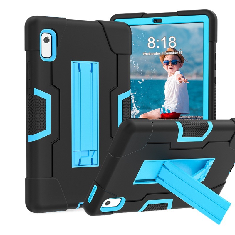Aplicable a 2023 Nuevo Lenovo M9 funda protectora de tableta a prueba de tres M8 soporte de silicona todo incluido Funda protectora resistente a caídas para niños