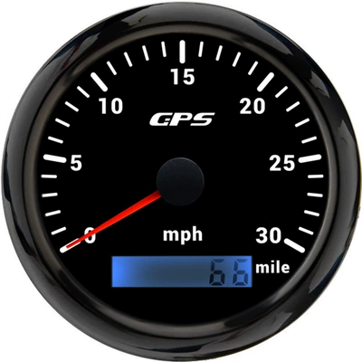 with Multi-Color Light 12V24V – automobile instrument - black-frame-black-bottom-30mph
