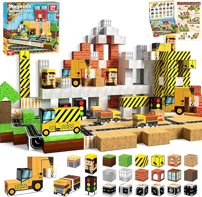 Bloques Magnéticos de Construcción de Castillo My Mini World de Amazon, Azulejos Magnéticos, Juguete de Bloques de Construcción Magnéticos DIY para Niños