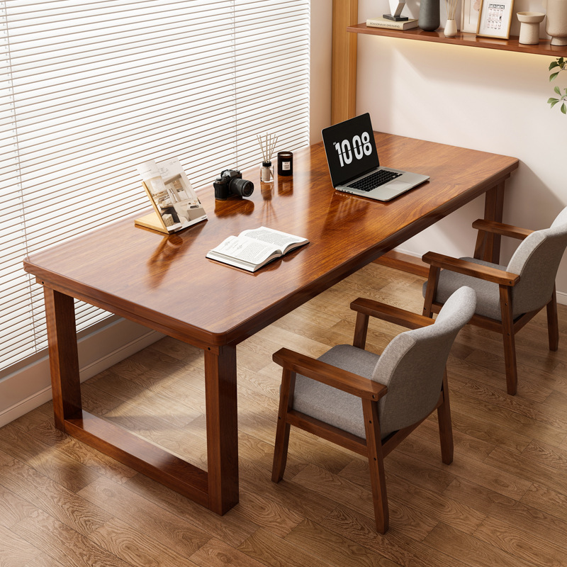 Solid Wood Desk Home Desktop Computer Table Simple Long Large Board Table Double Workbench Student Learning Writing Desk Solid Wood Desk Home Desktop Computer Table Simple Long Large Board Table Double Workbench Student Learning Writing Desk