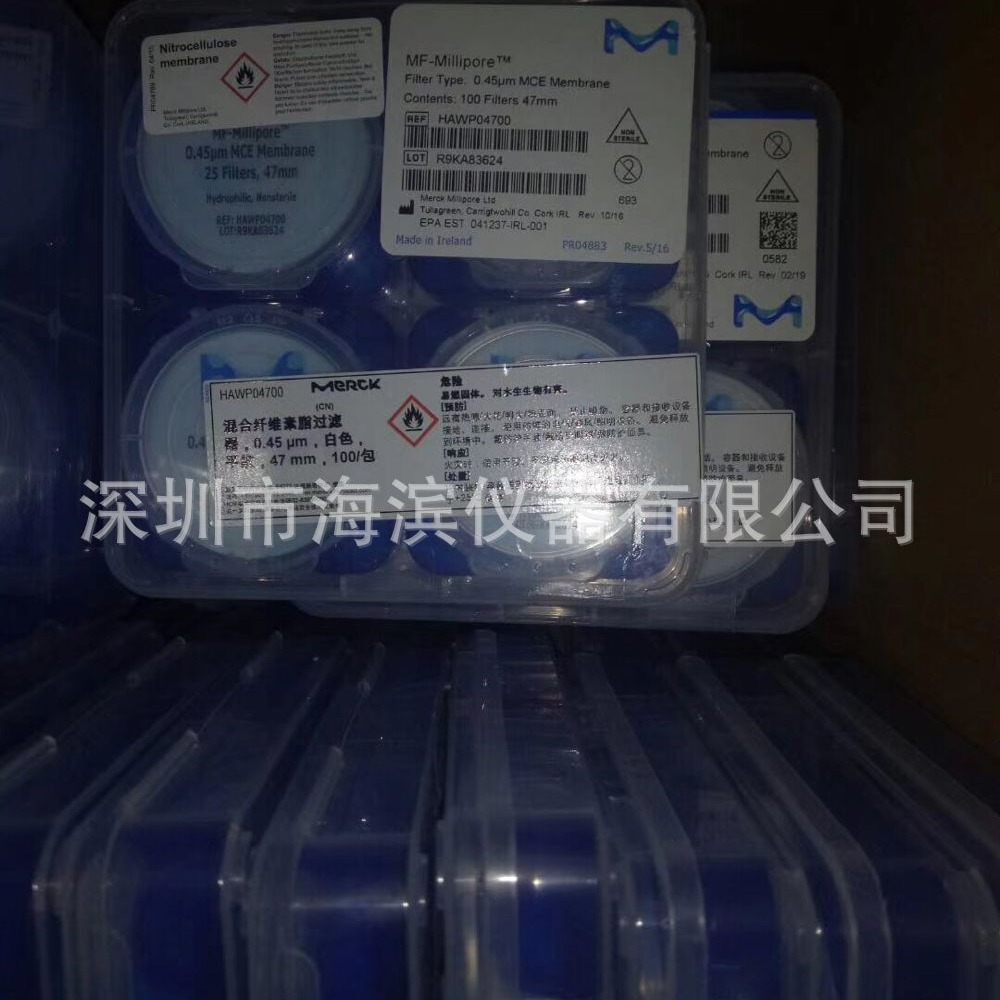Millipore滤膜混合纤维过滤膜VMWP01300 13MM 0.05UM密理博