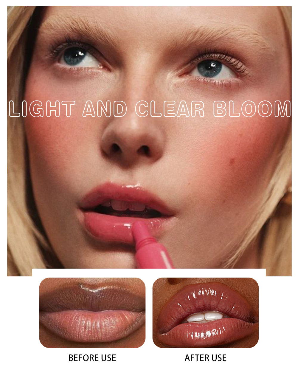 Julystar Water Light Transparent Mirror Soft Lip Oil Wholesale Application Scenario