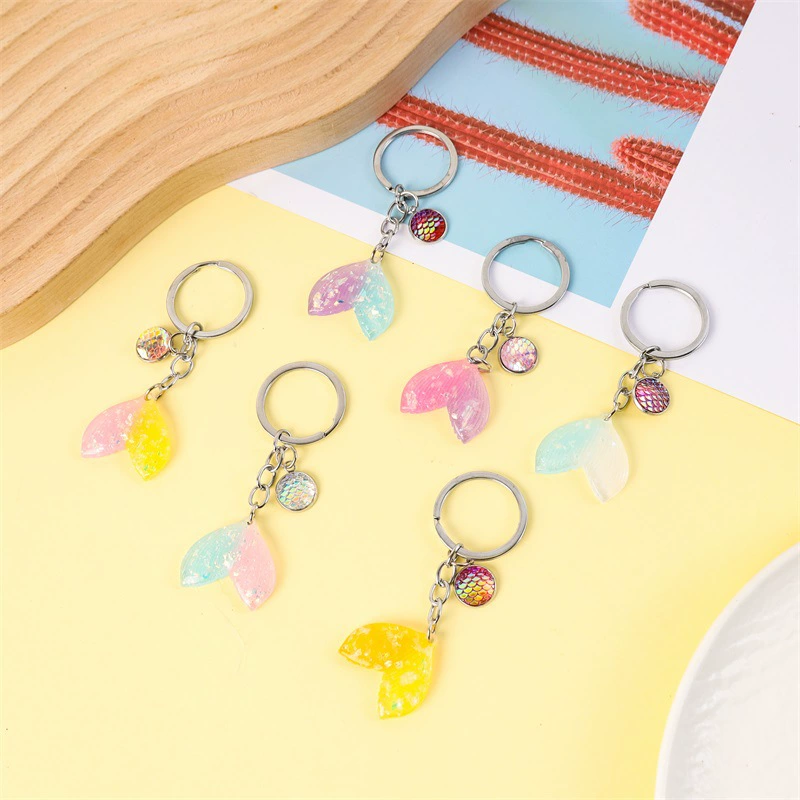 Трансграничный русалка брелок подвеска морская русалка брелок градиент рыбий хвост студенческая школьная сумка аксессуары