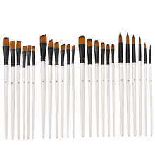 亚马逊新款水粉笔油画笔6支套装 尼龙毛木杆画笔套装 艺术多用途