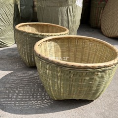 Xiangxi 手作り竹バスケット大小バスケット家庭用田舎キッチン収納バスケットスーパーマーケットディスプレイバスケット蓋付き防水