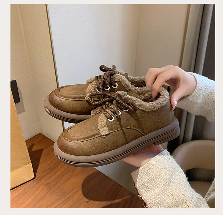 Kleine Lederschuhe im britischen Stil, trendige Winternische für Mädchen, Isolierung aus Baumwollplüsch mit niedrigem Absatz, Außenschuhe mit weicher_voghion.com