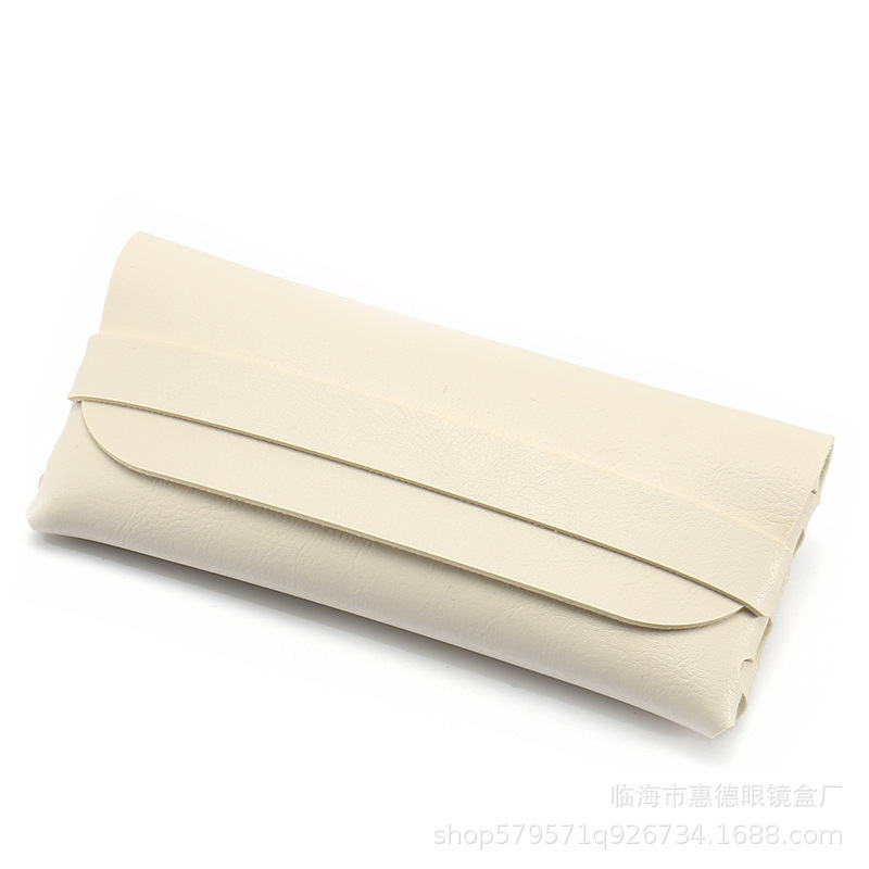 厂批眼镜盒现货新款单钉皮质墨镜包手工编织太阳镜盒子可印LOGO|undefined