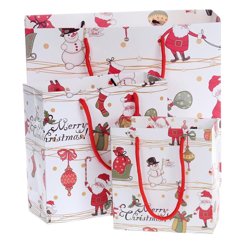 Feliz anciano bolsa de regalo de Navidad bolsa de papel ins estilo bolsa de regalo linda tienda de ropa bolso al por mayor