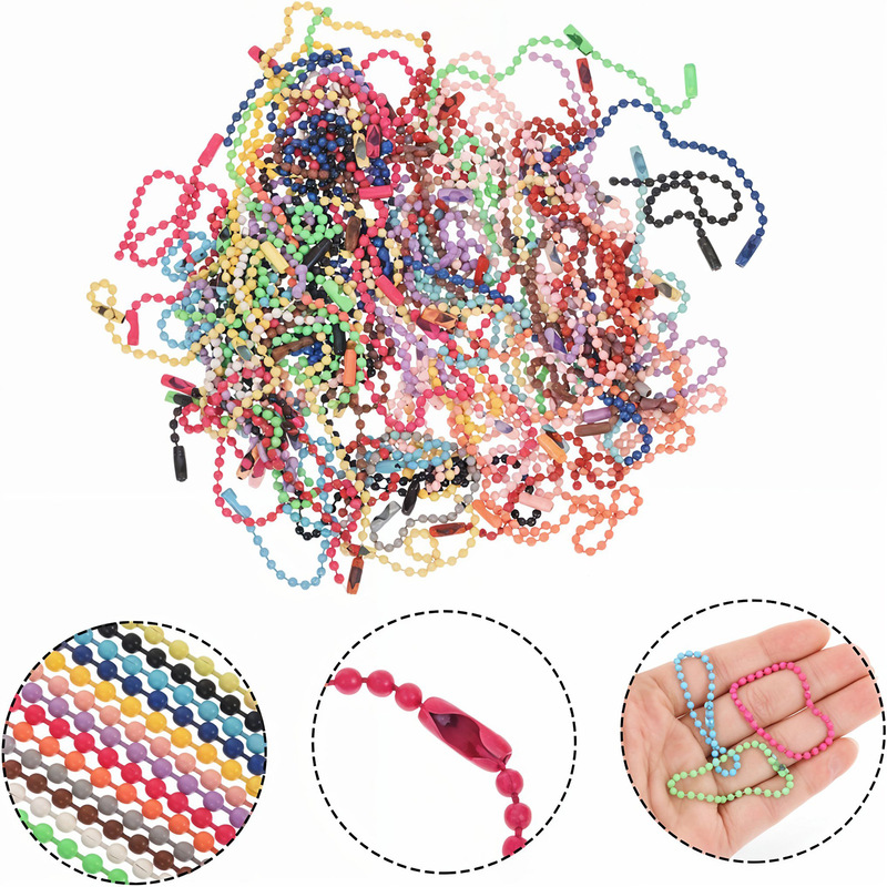 Manufacturer's Ready Stock 10/12cm Colorful Bead Chain Handmade Material Key Tag Chain Round Wave Bead Chain Jewelry Accessories