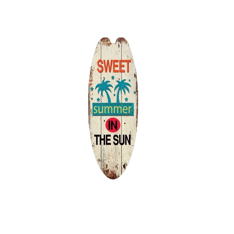 Nuevos productos verano playa océano tema ocio decoración tabla de surf marca de madera bar pared del hogar decoración retro