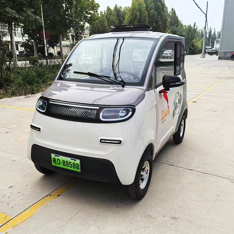 新能源小型电动代步车全封闭接娃四轮车手把方向盘可选两门电轿