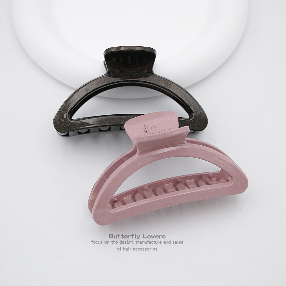 Clip de garra medio tiburón clip semicírculo arco medio grande simple horquilla hembra espalda Cabeza horquilla de alta gama clip joyería