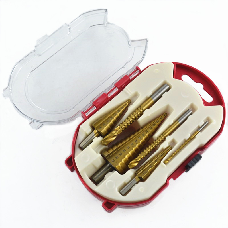 6件套阶梯钻锯钻套装宝塔钻锯齿钻开孔扩孔切割组合 红色塑盒包装