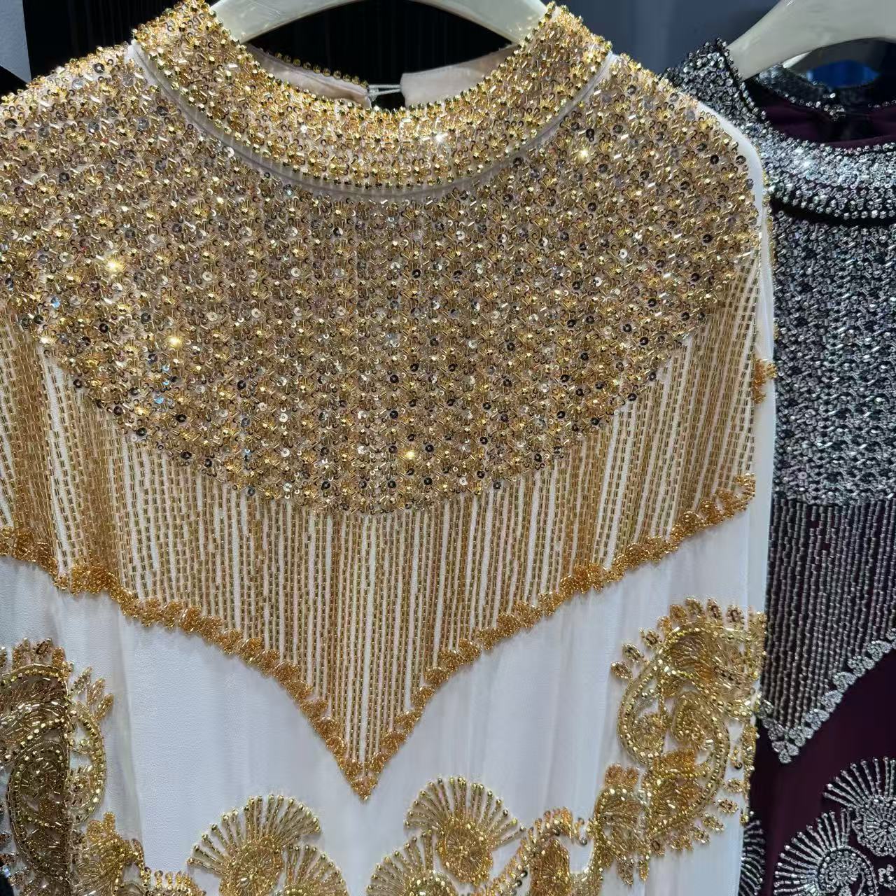 Elegat Middle Easter Cross-border Heavy-duty Baquet Dress For Wome, 2026 Ew Model, Diamod-embellished Cover-up_ecoleips.com